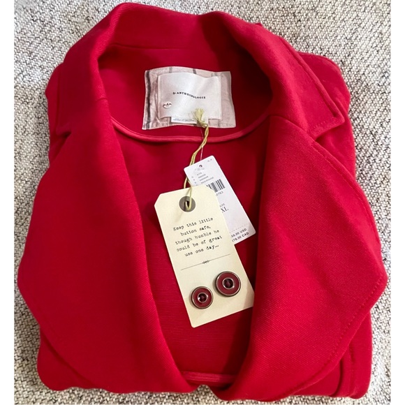 Anthropologie Sylvia Knit Moto Blazer Red NWT Size XL - Picture 11 of 14